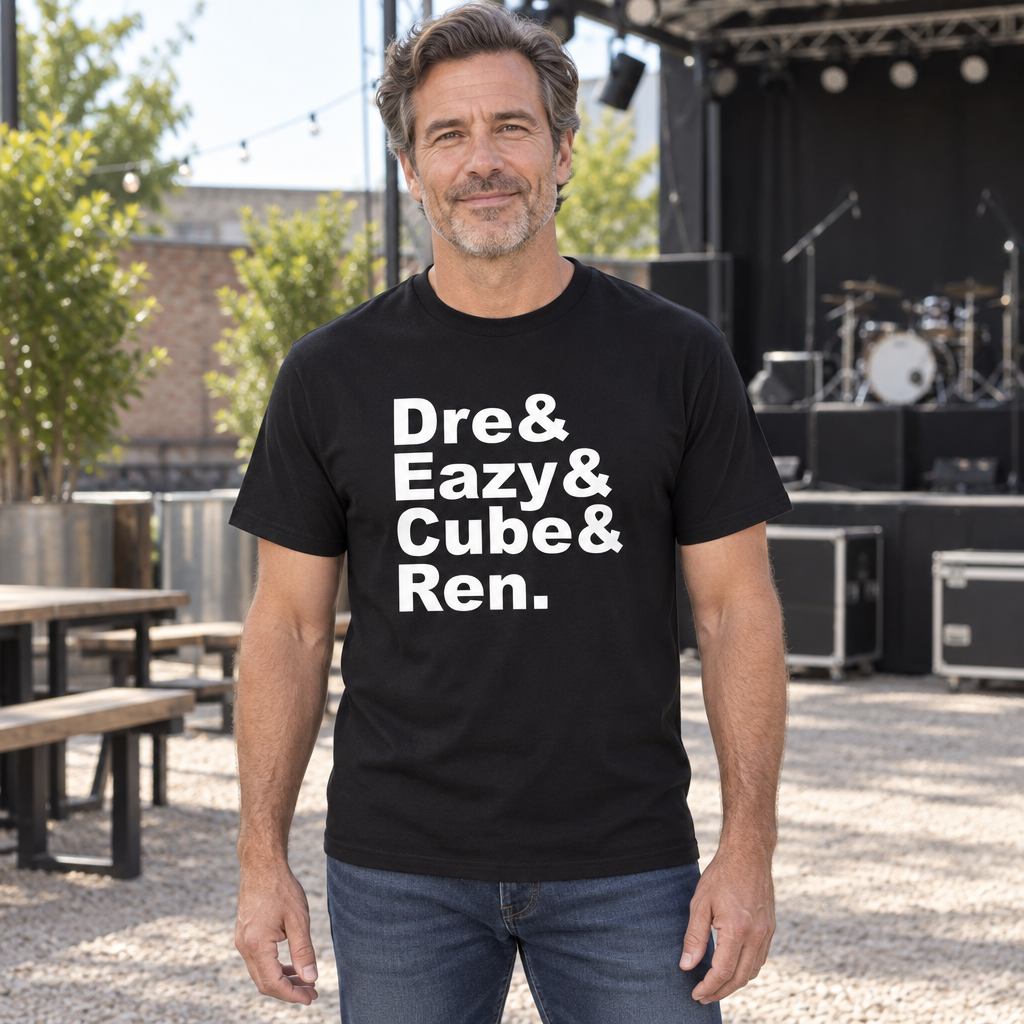 Dre Eazy Cube Ren — Black T-Shirt — lifestyle hero