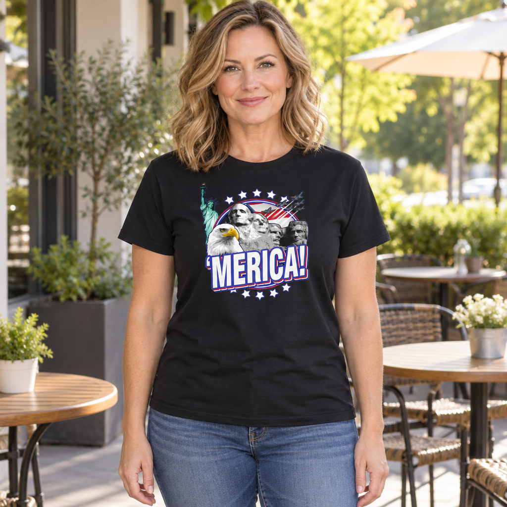 Merica — Black T-Shirt — lifestyle hero