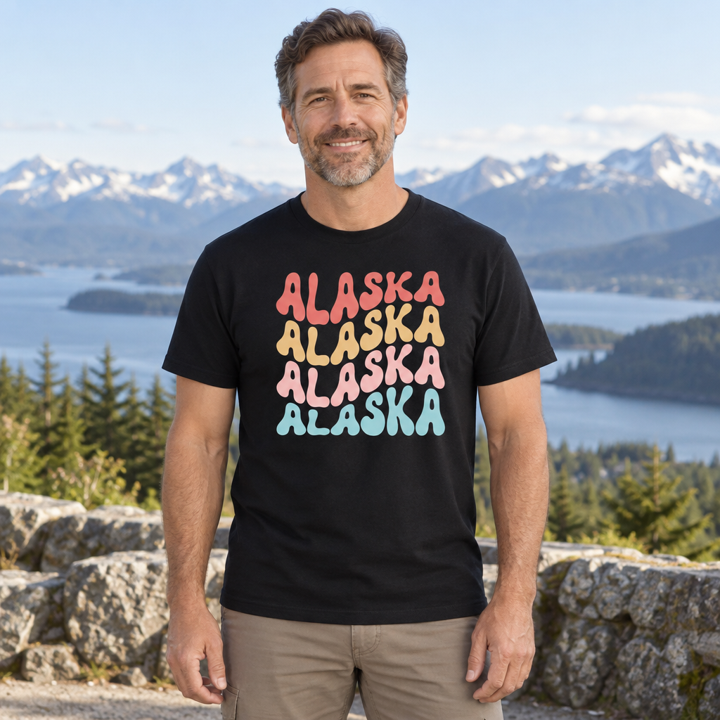 Alaska — Black T-Shirt — lifestyle hero