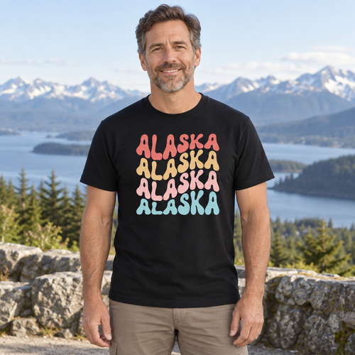 Alaska — Black T-Shirt — lifestyle hero