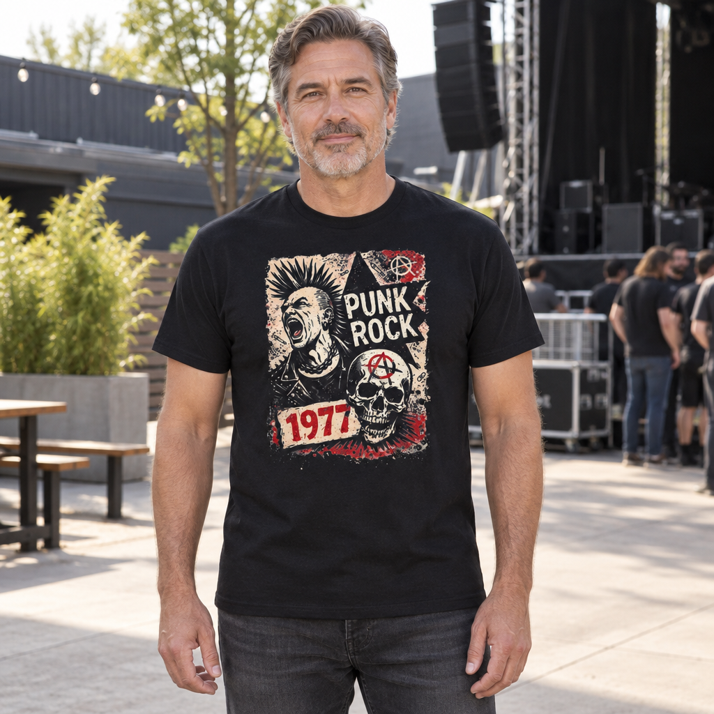 Punk Rock 1977 — Black T-Shirt — lifestyle hero
