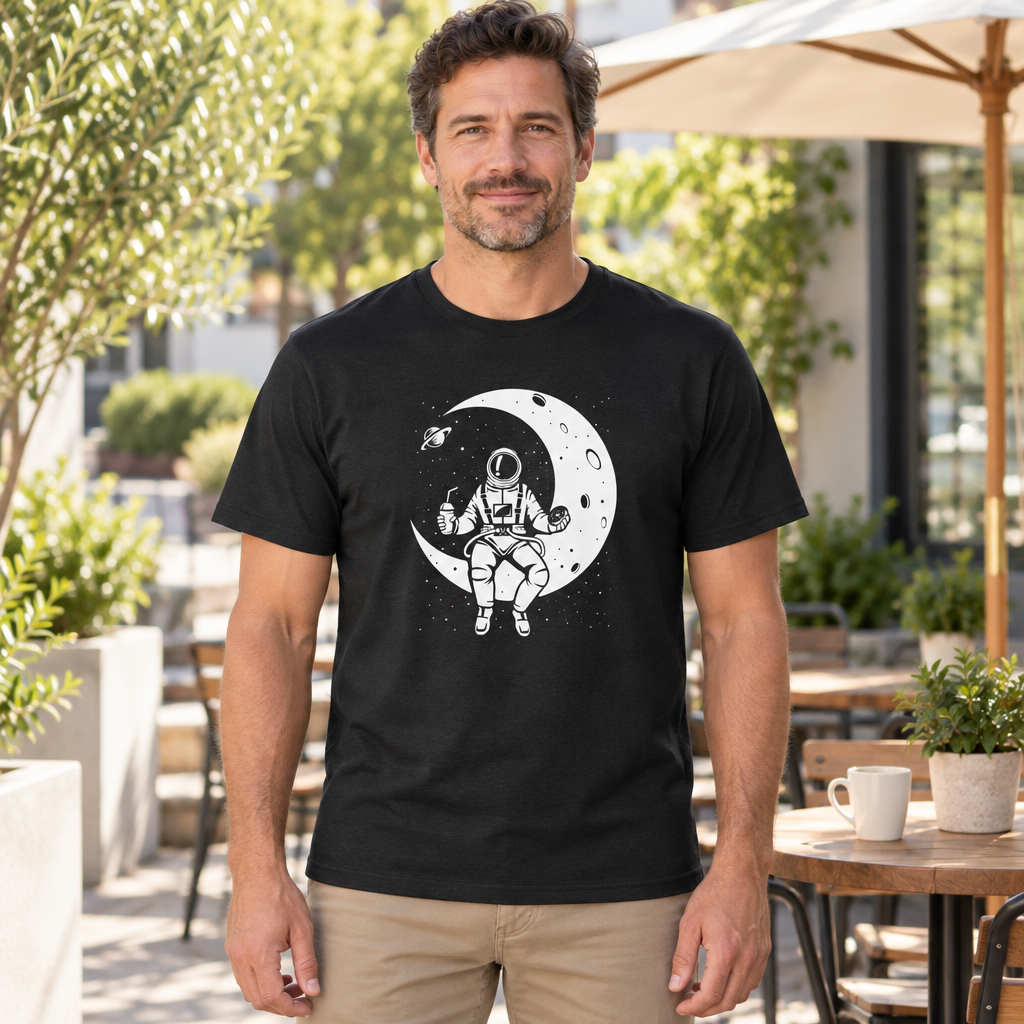 Launch Break — Black T-Shirt — lifestyle hero