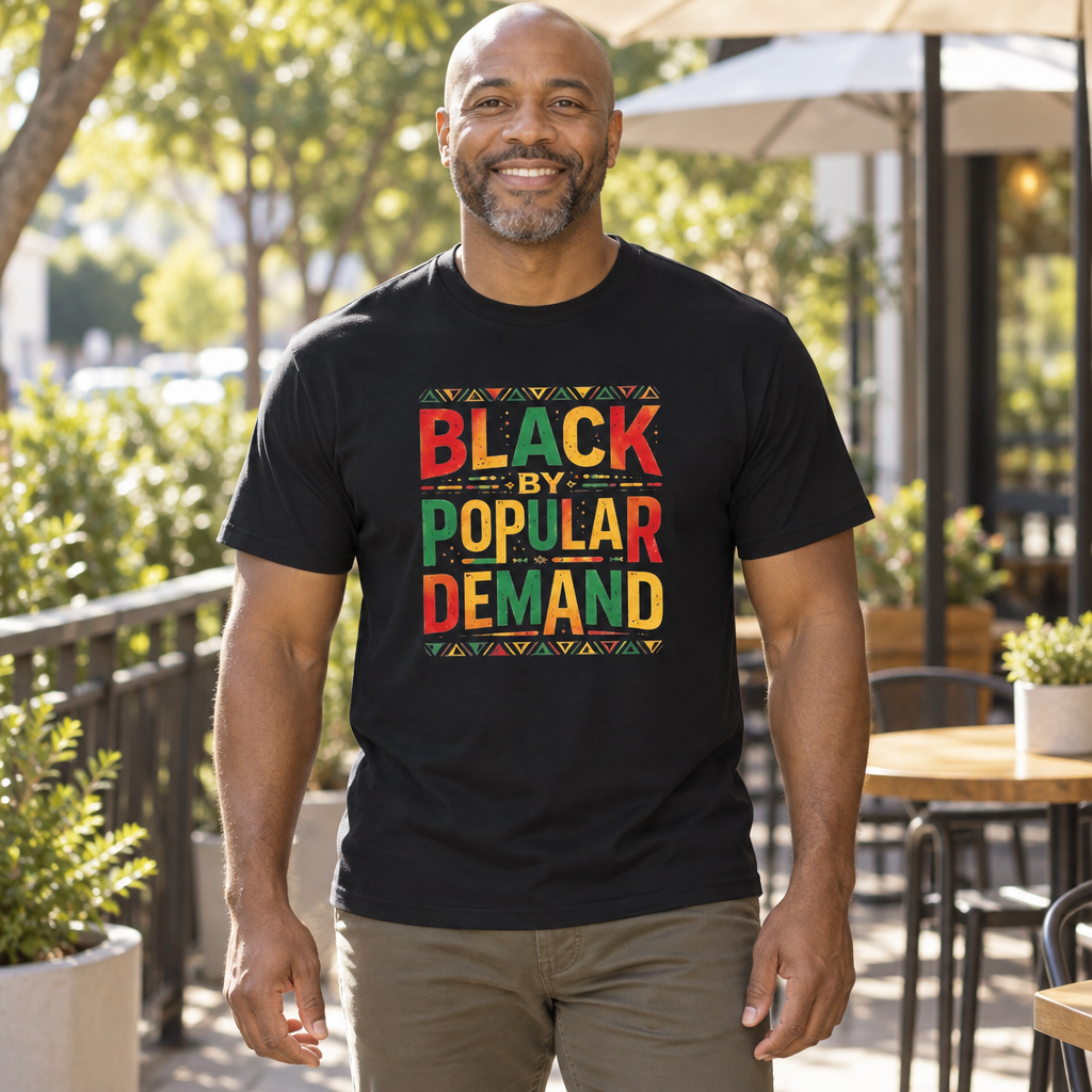 Black By Popular Demand — Black T-Shirt — lifestyle hero