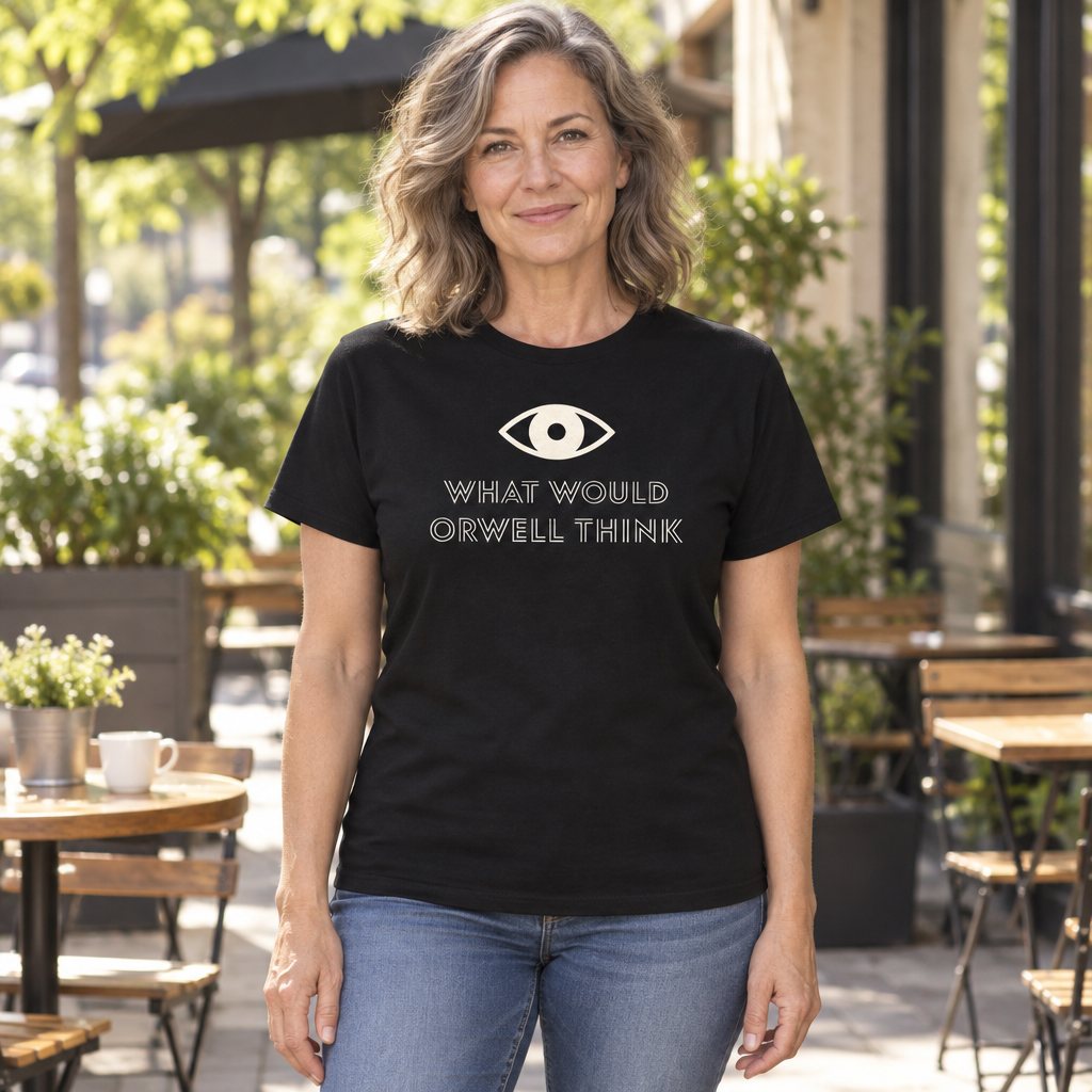 What Would Orwell Think — Black T-Shirt — lifestyle hero