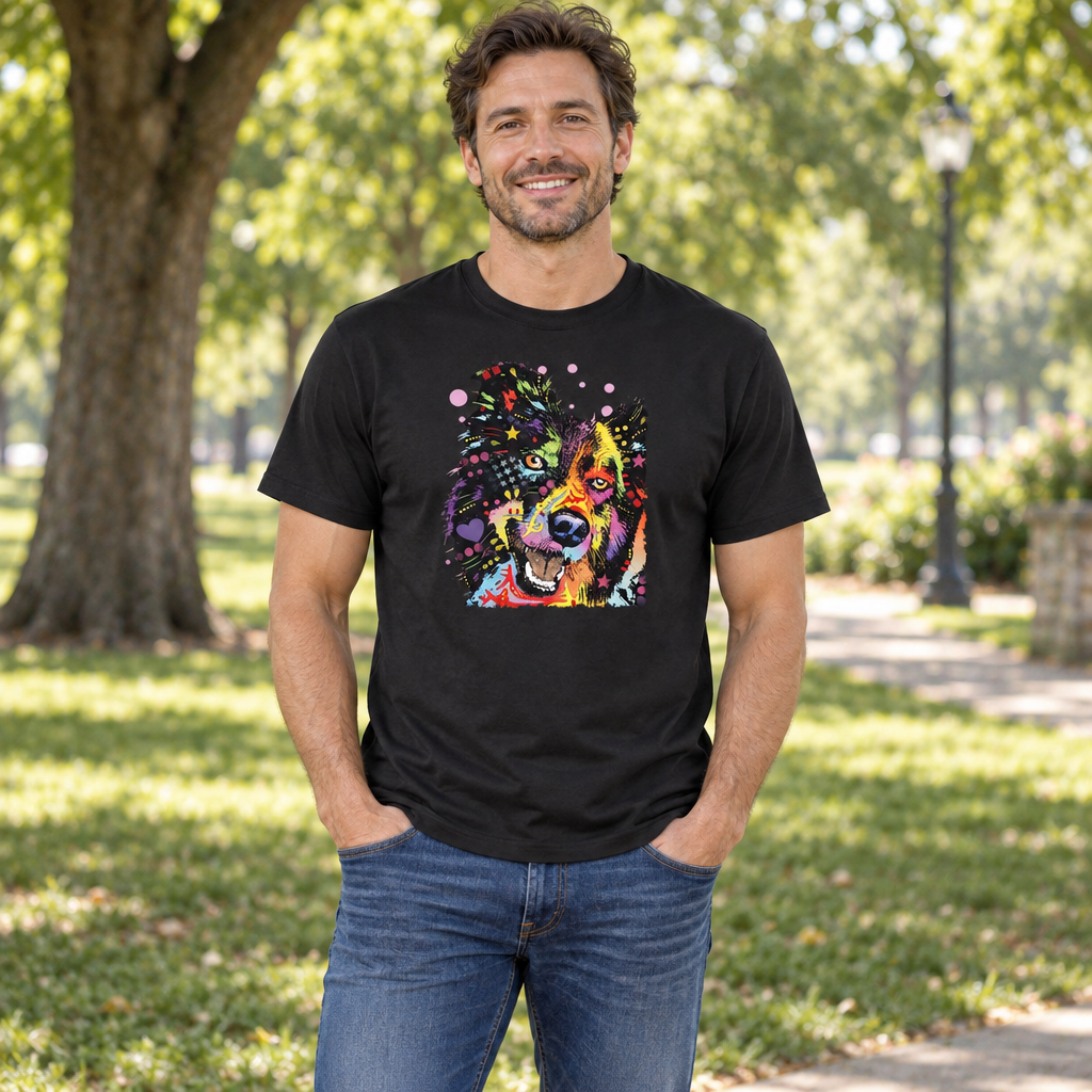 Border Collie — Black T-Shirt — lifestyle hero