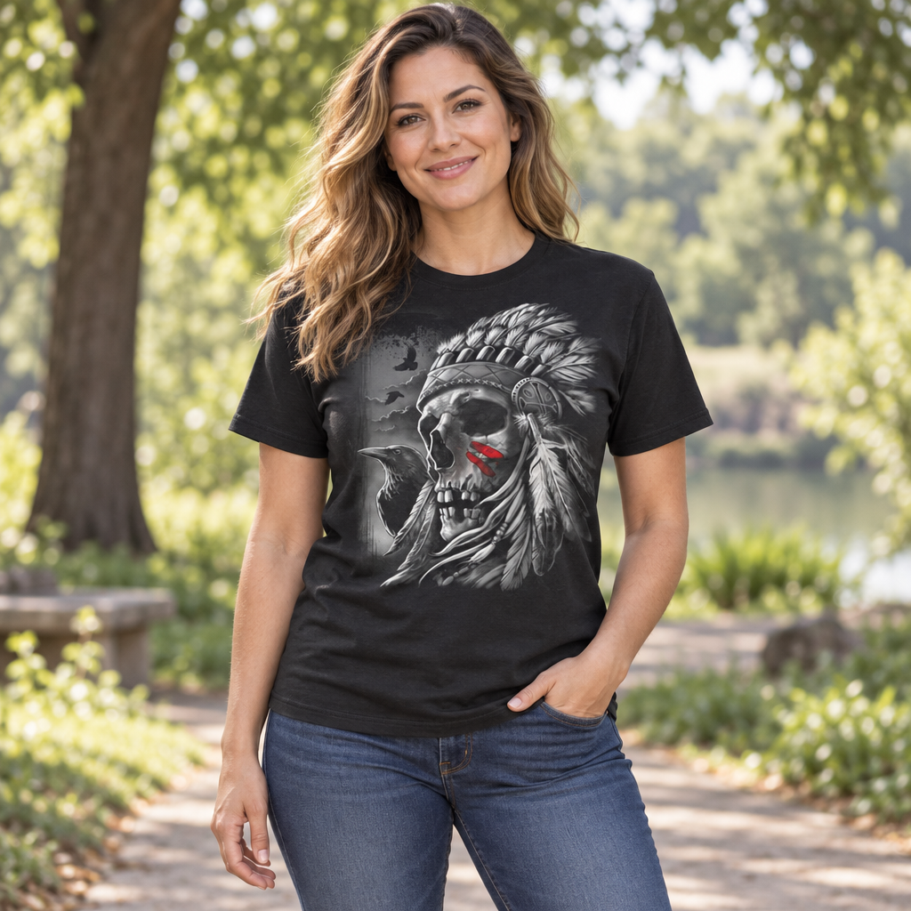 Chief Skull — Black T-Shirt — lifestyle hero