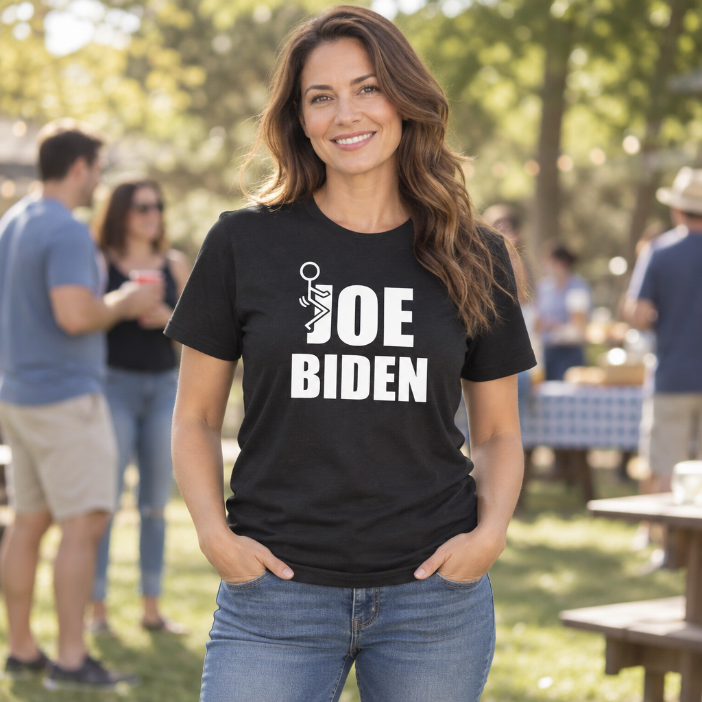 Joe Biden Stick Figure — Black T-Shirt — lifestyle hero