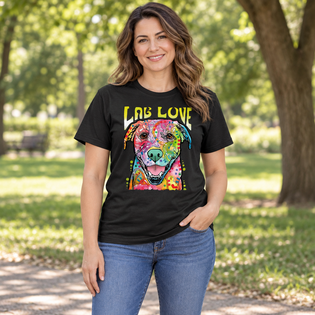 Lab Love — Black T-Shirt — lifestyle hero