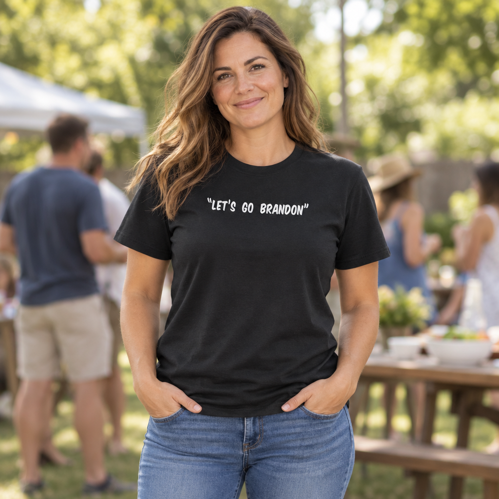 Let's Go Brandon — Black T-Shirt — lifestyle hero