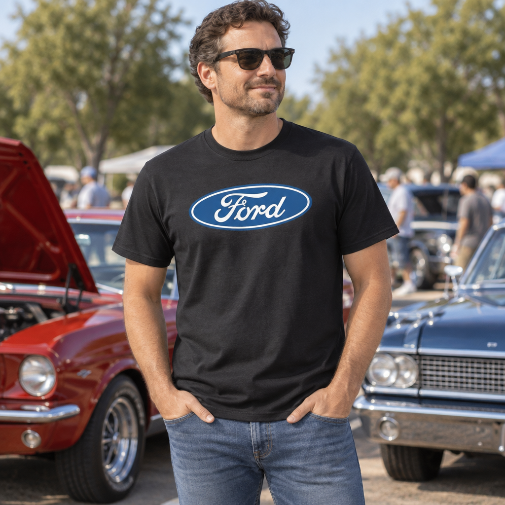 Ford Classic Oval Logo — Black T-Shirt — lifestyle hero