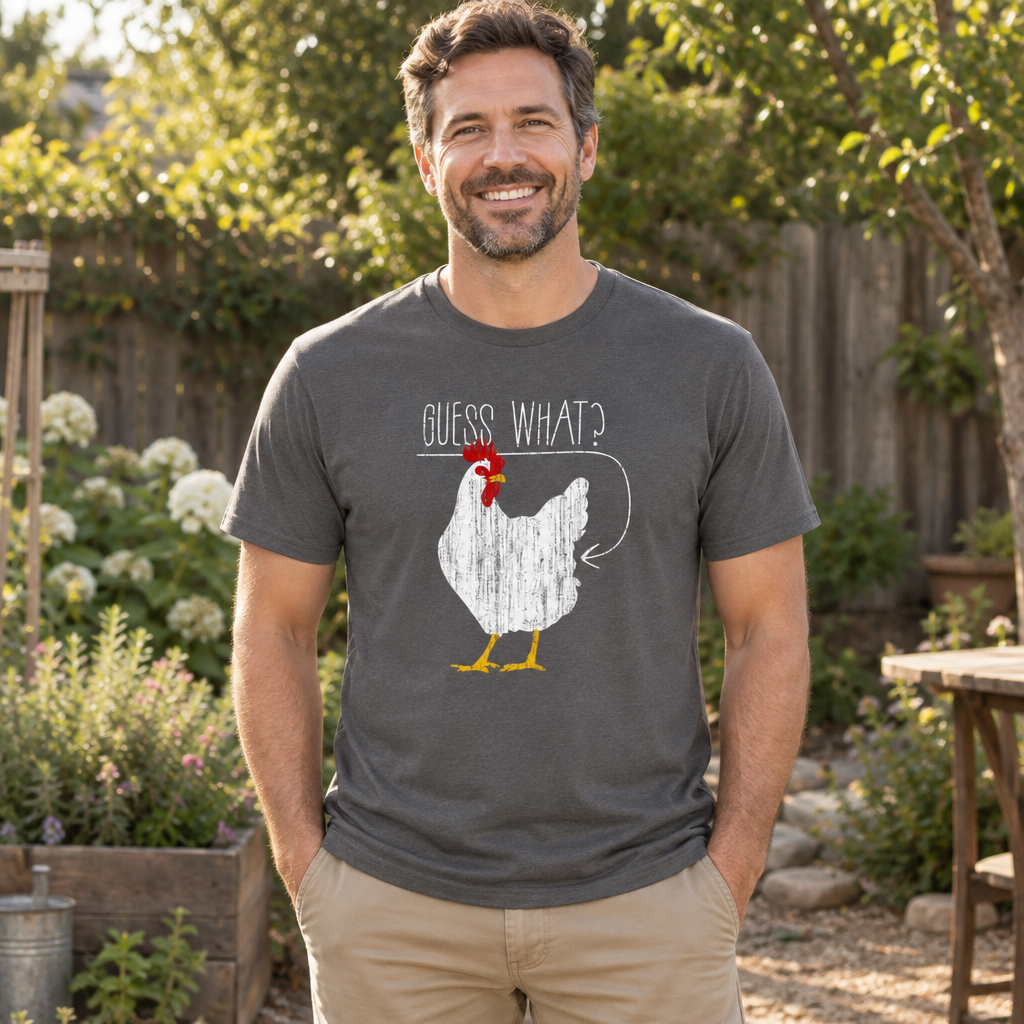 Guess What Chicken Butt — Charcoal T-Shirt — lifestyle alt