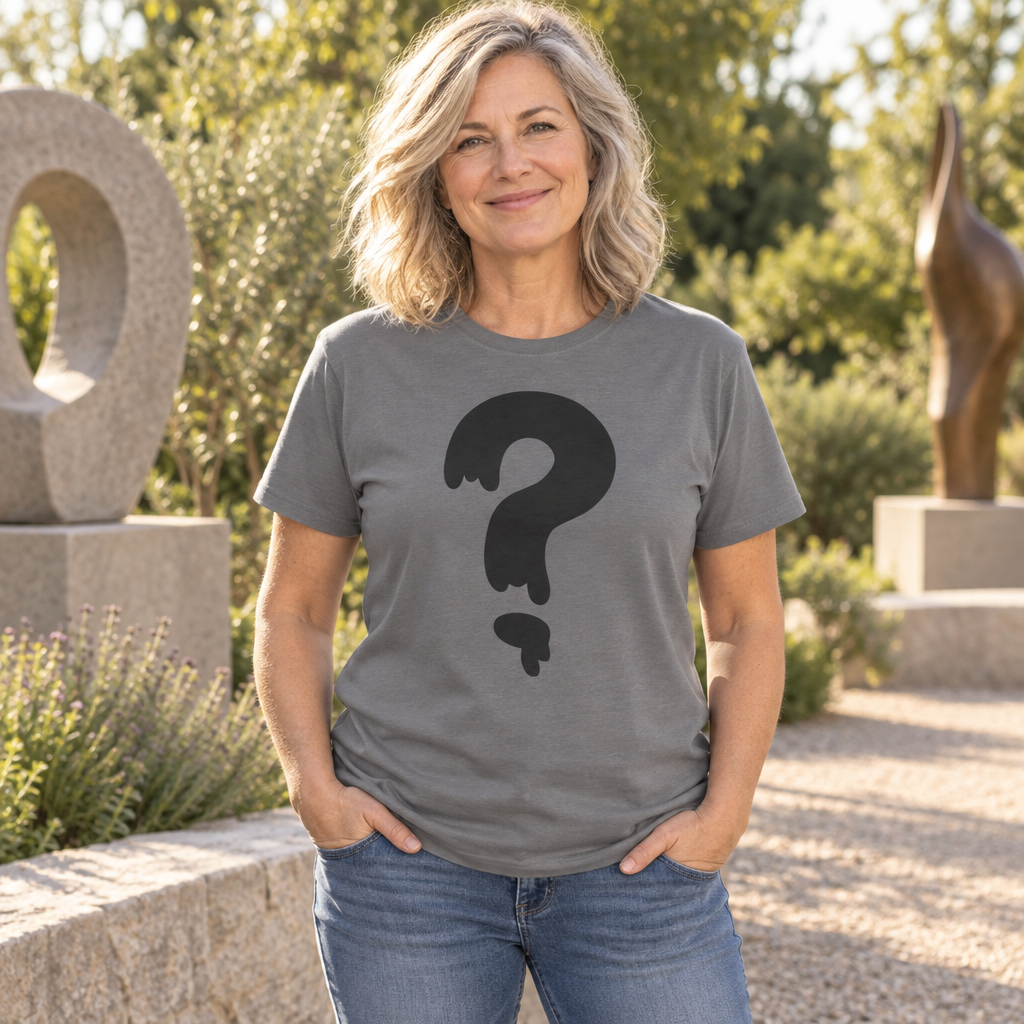 Dripping Question Mark — Charcoal T-Shirt — lifestyle alt