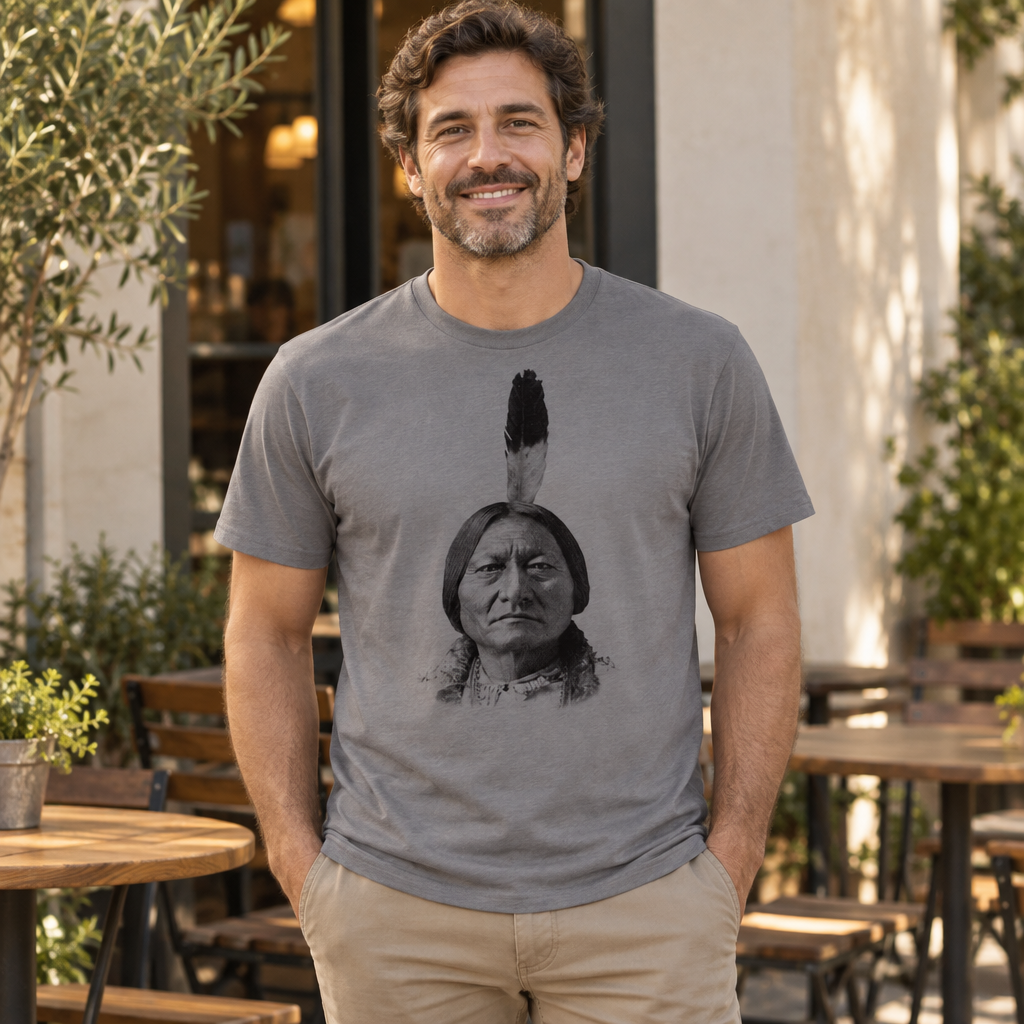 Sitting Bull Portrait — Charcoal T-Shirt — lifestyle alt