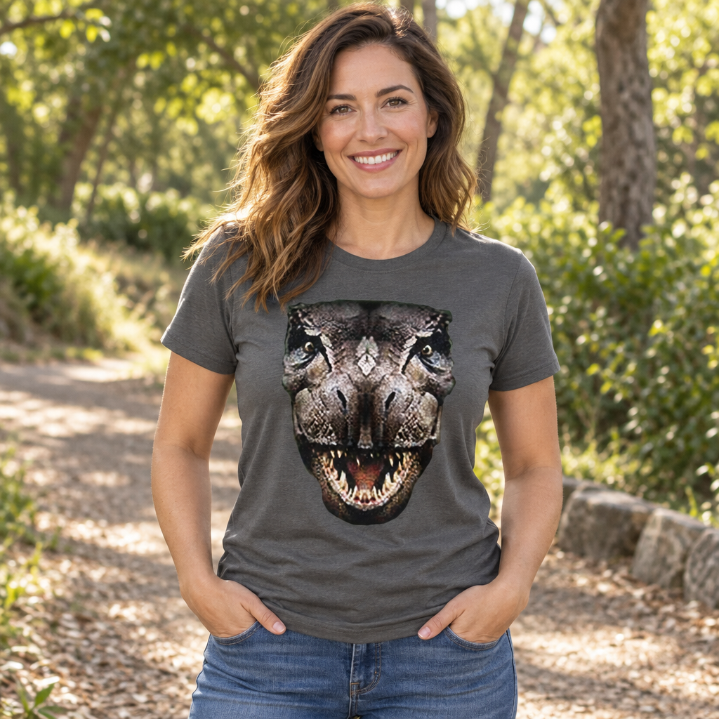 T-Rex Head — Charcoal T-Shirt — lifestyle alt