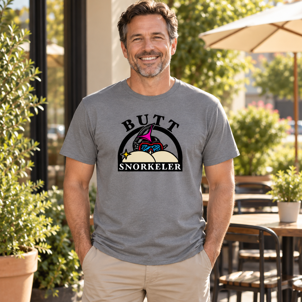 Butt Snorkeler Funny Adult Humor — Charcoal T-Shirt — lifestyle alt