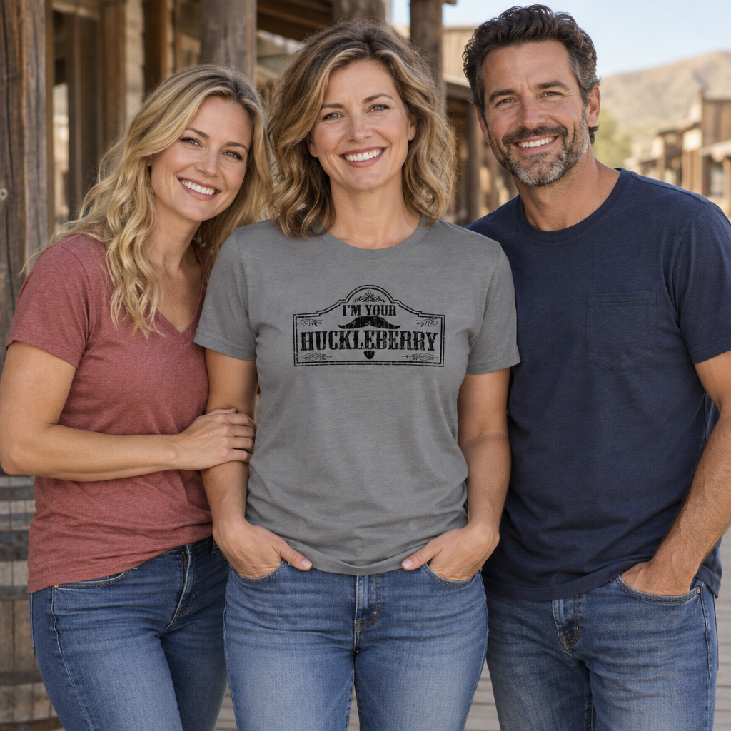 I Am Your Huckleberry — Charcoal T-Shirt — lifestyle group