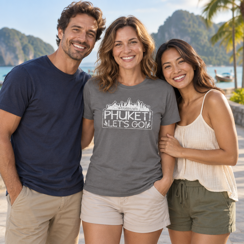 Phuket, Let's Go — Charcoal T-Shirt — lifestyle group