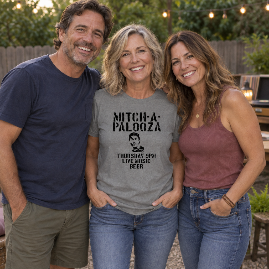 Mitch-a-Palooza — Charcoal T-Shirt — lifestyle group