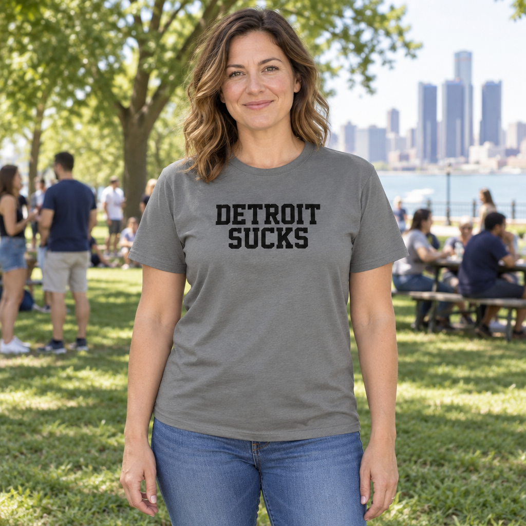 Detroit Sucks — Charcoal T-Shirt — lifestyle hero