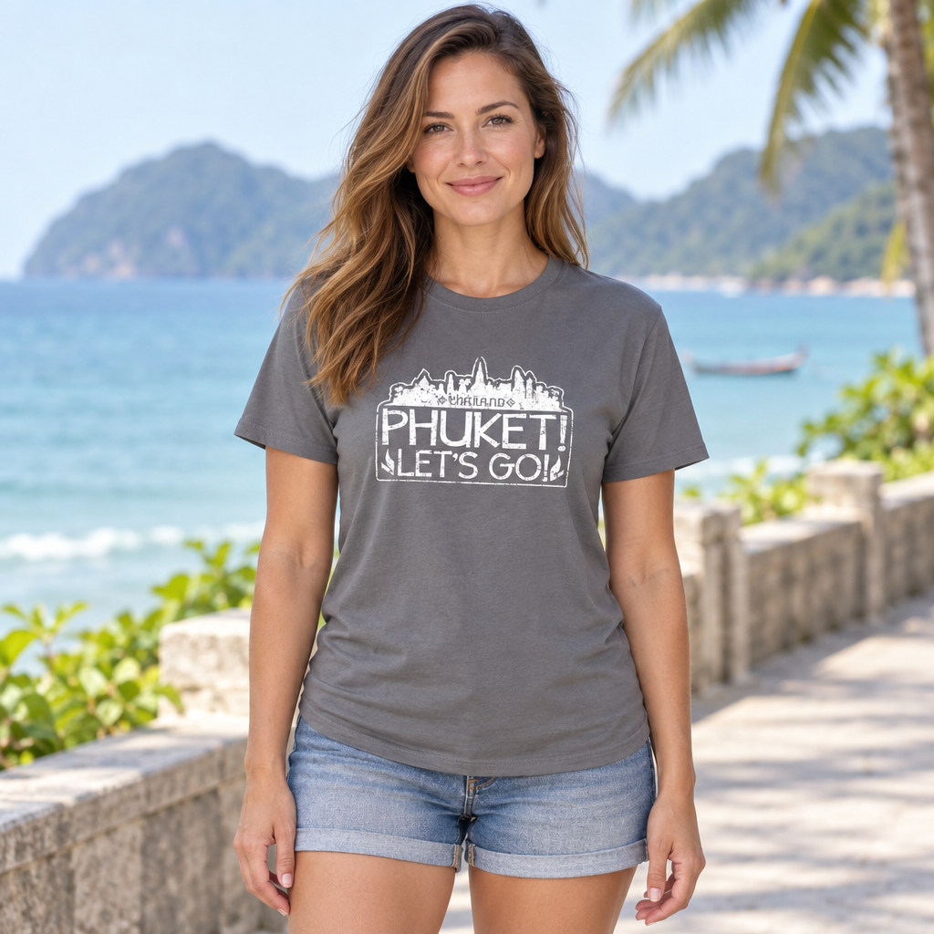 Phuket, Let's Go — Charcoal T-Shirt — lifestyle hero