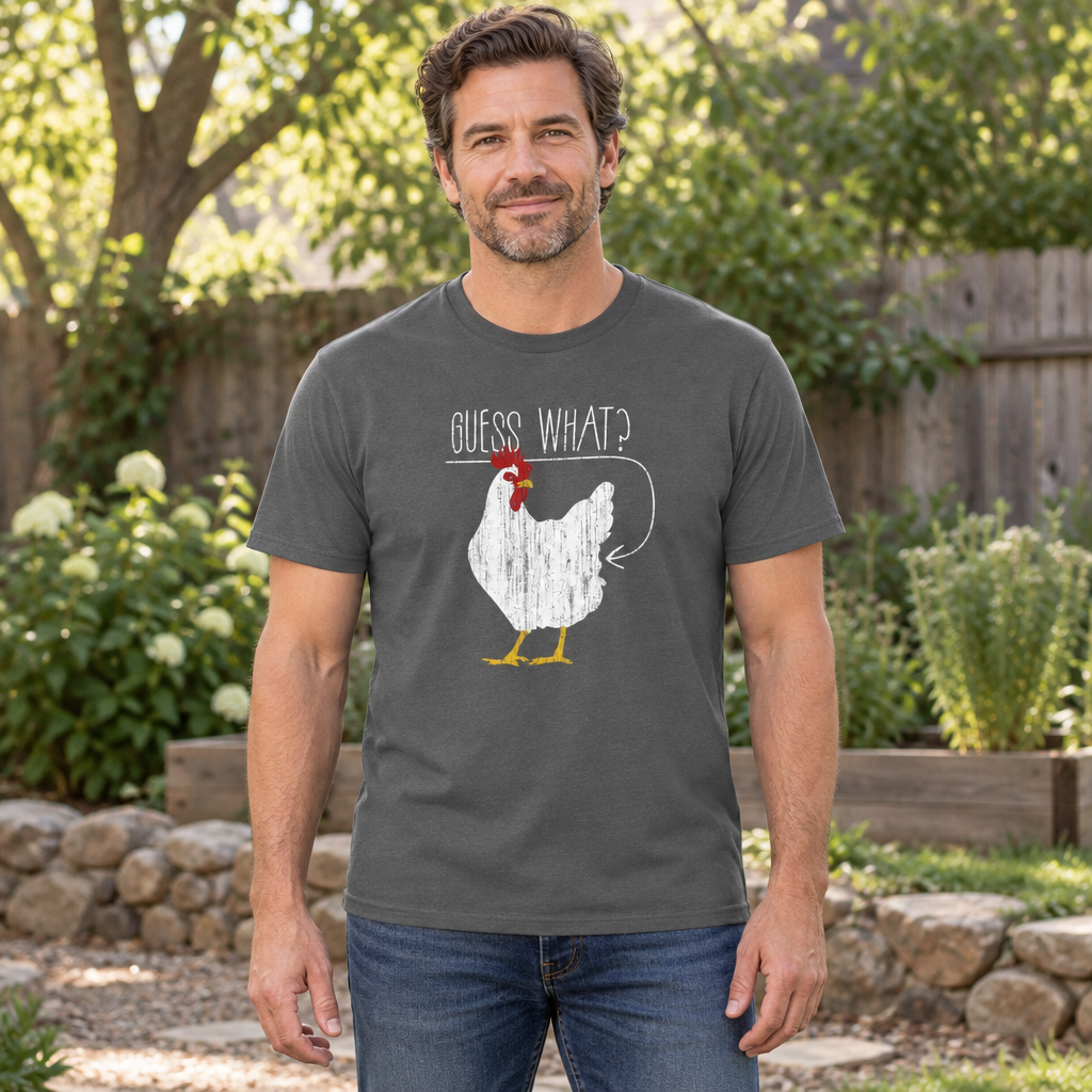 Guess What Chicken Butt — Charcoal T-Shirt — lifestyle hero