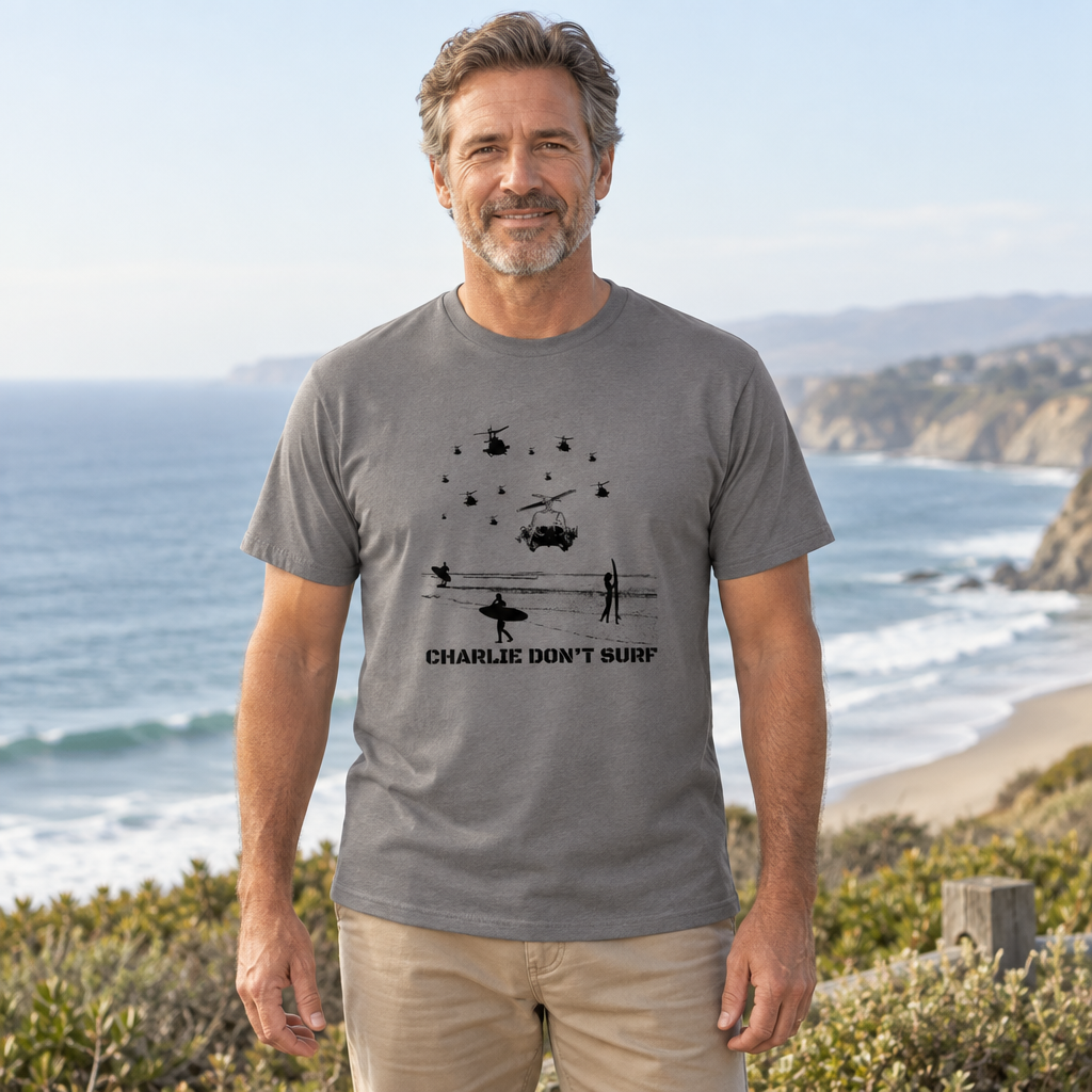 Charlie Don't Surf — Charcoal T-Shirt — lifestyle hero