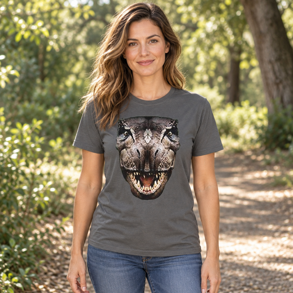 T-Rex Head — Charcoal T-Shirt — lifestyle hero