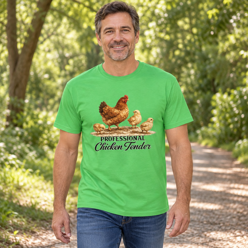 Chicken Tender Funny — Electric Green T-Shirt — lifestyle hero