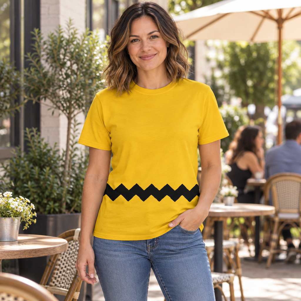Black Zigzag Stripe — Gold T-Shirt — lifestyle alt