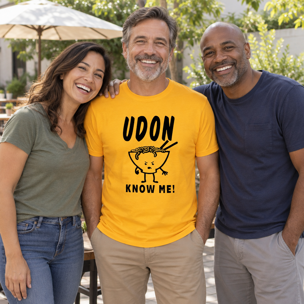 Udon Know Me — Gold T-Shirt — lifestyle group