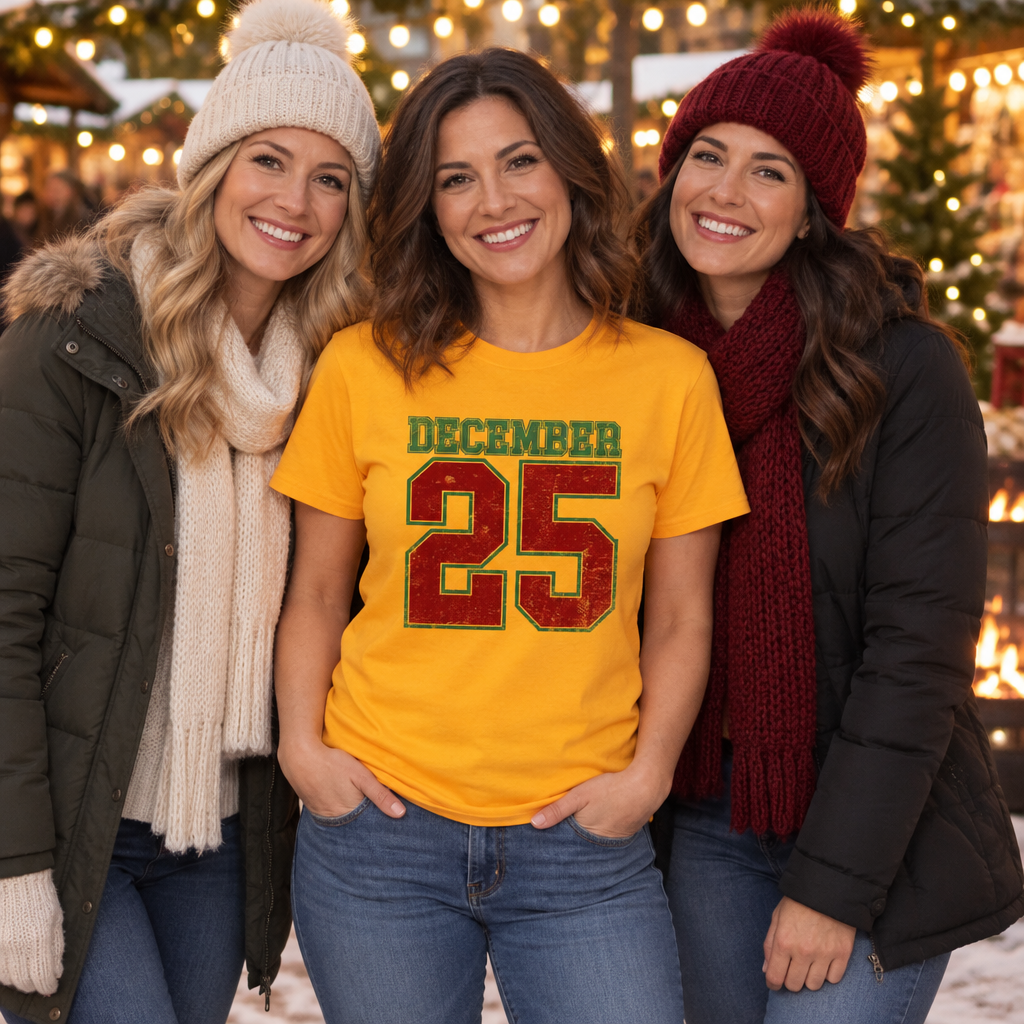 December 25 Red Jersey — Gold T-Shirt — lifestyle group
