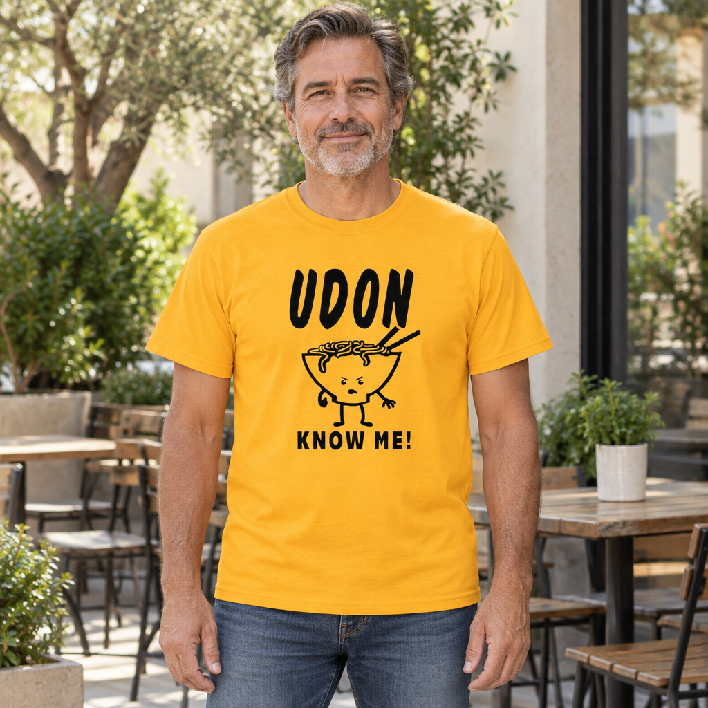 Udon Know Me — Gold T-Shirt — lifestyle hero