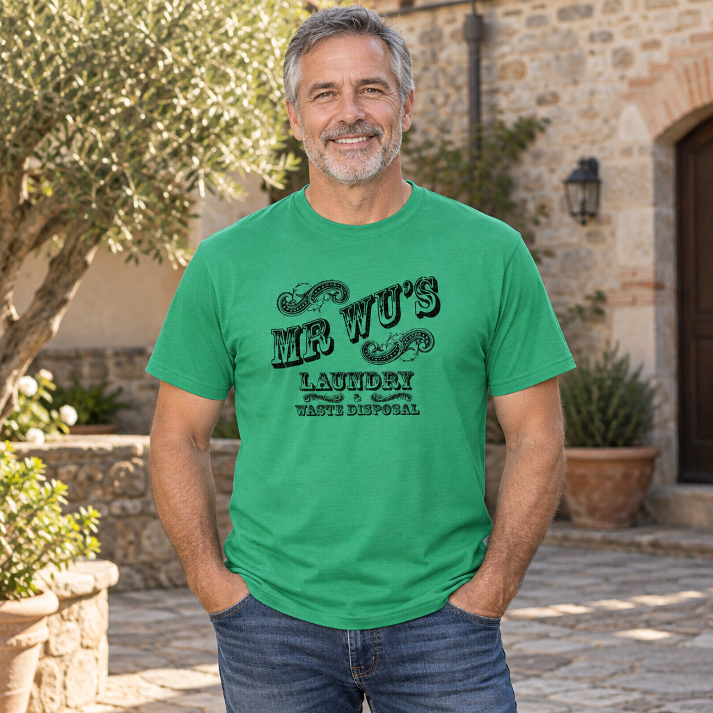 Mr Wu's Laundry Service — Green T-Shirt — lifestyle alt