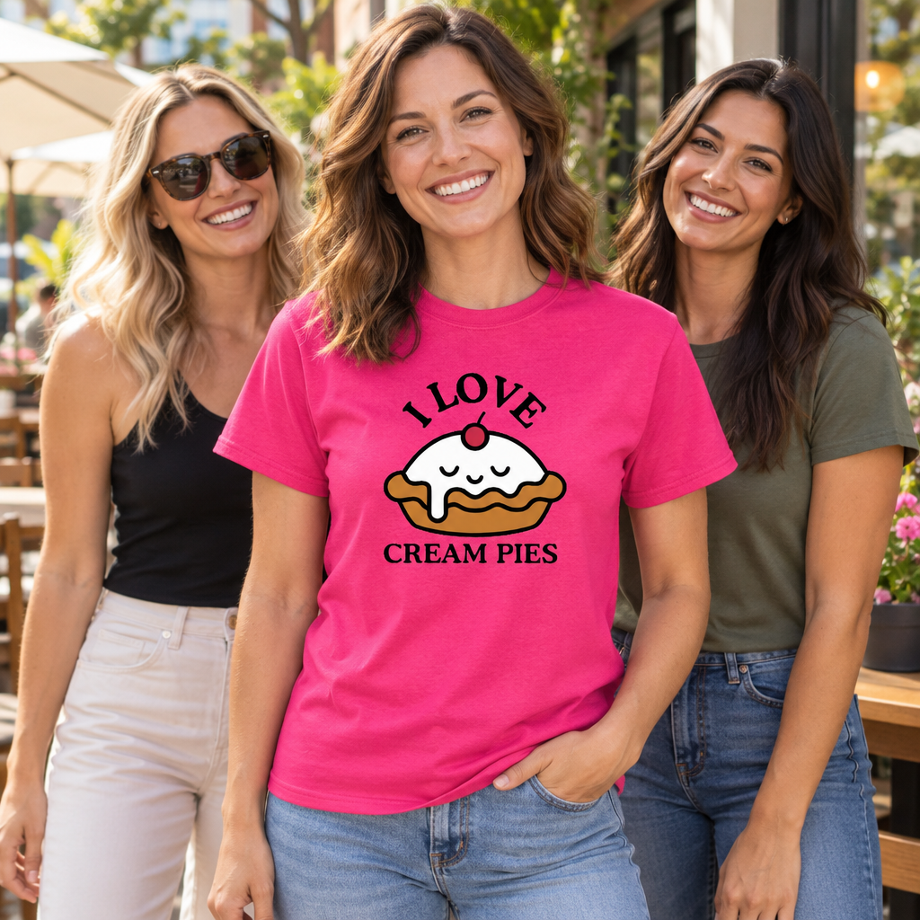 I Love Cream Pies — Heliconia T-Shirt — lifestyle group