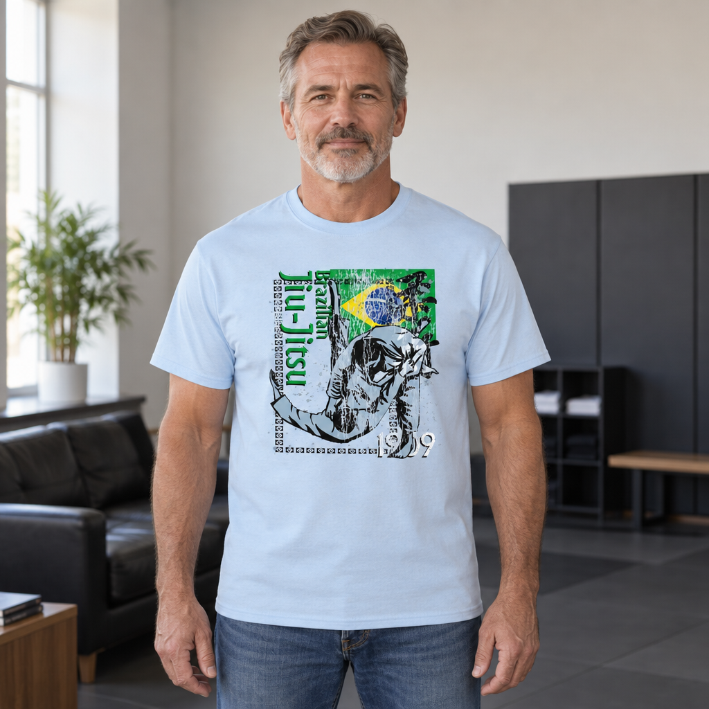 Brazilian Jiu Jitsu — Light Blue T-Shirt — lifestyle hero