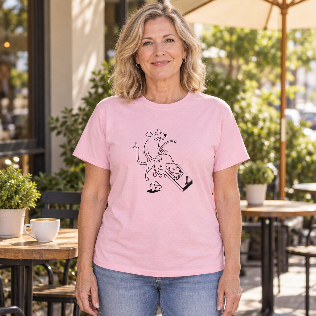 Rat and Mousetrap — Light Pink T-Shirt — lifestyle hero