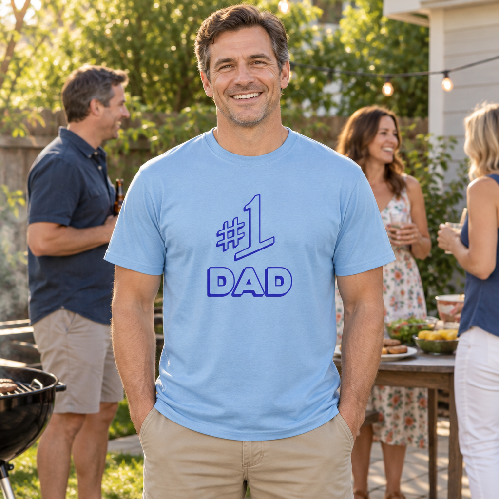 Number One Dad — Light Blue T-Shirt — lifestyle alt