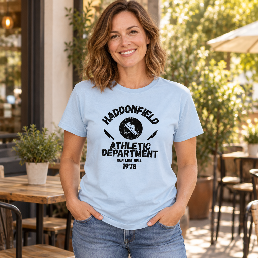 Haddonfield Athletic Department — Light Blue T-Shirt — lifestyle alt