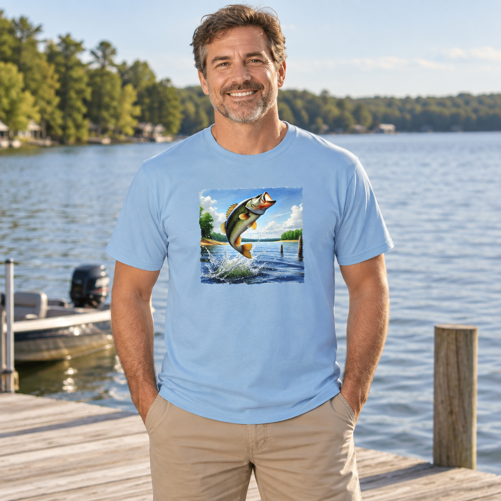 Smallmouth Bass — Light Blue T-Shirt — lifestyle alt
