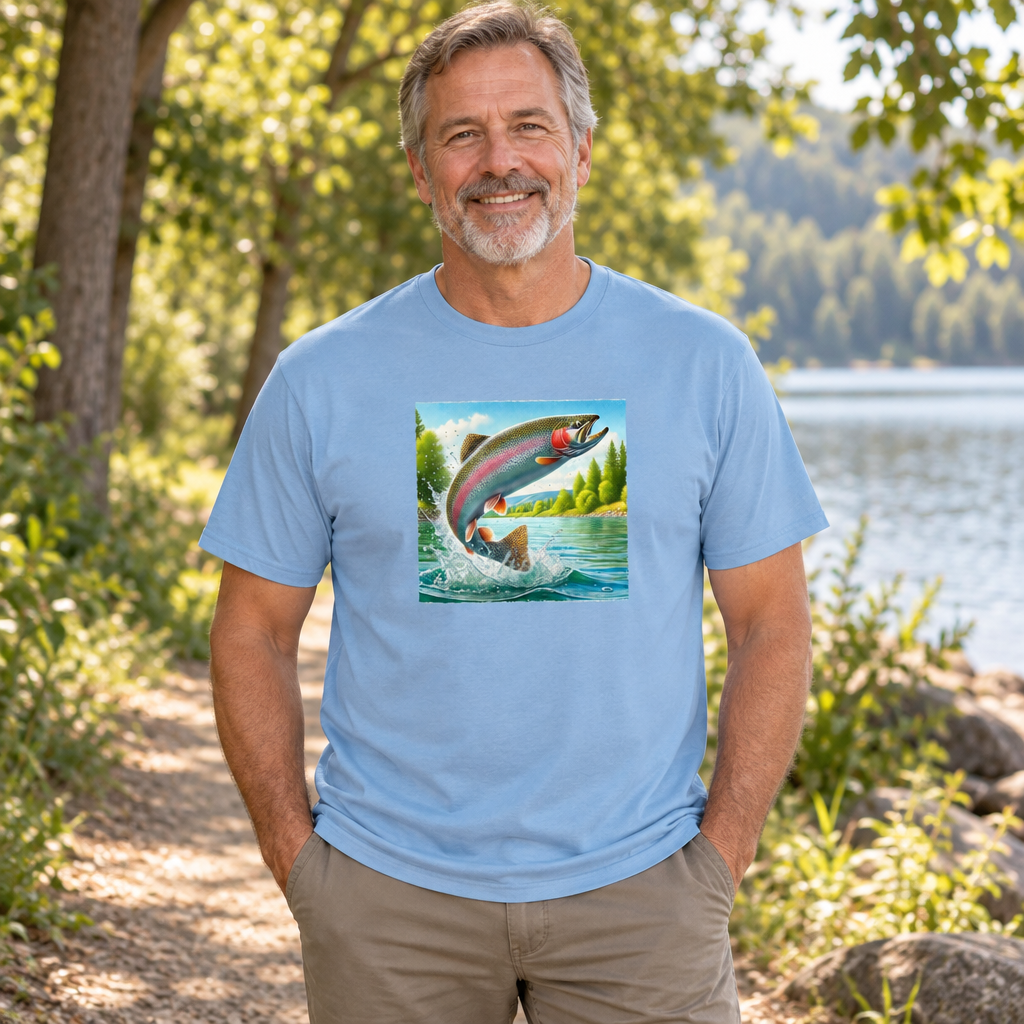 Rainbow Trout — Light Blue T-Shirt — lifestyle alt