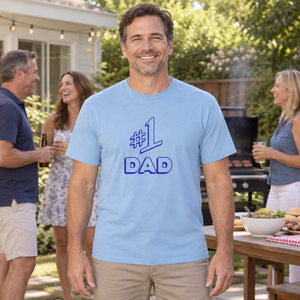 Number One Dad — Light Blue T-Shirt — lifestyle hero