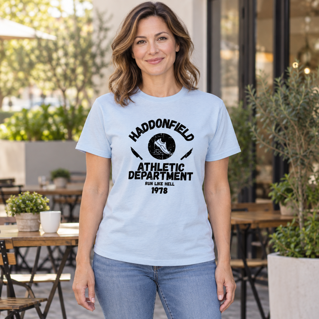 Haddonfield Athletic Department — Light Blue T-Shirt — lifestyle hero