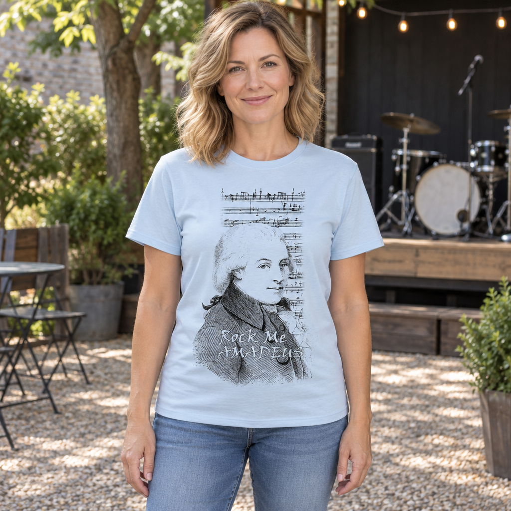 Rock Me Amadeus — Light Blue T-Shirt — lifestyle hero