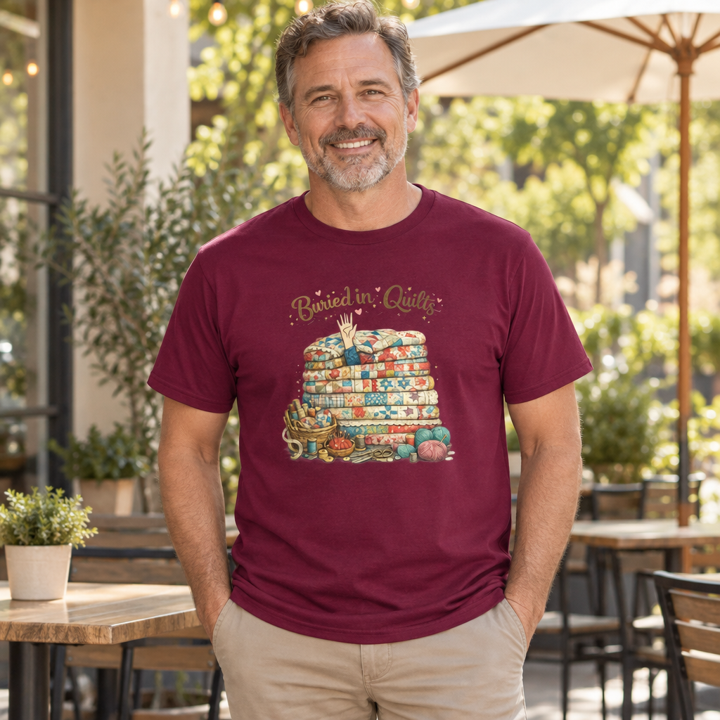 Quilting — Maroon T-Shirt — lifestyle alt
