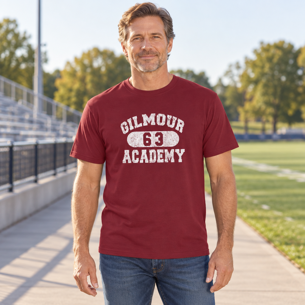 Gilmour Academy 63 — Maroon T-Shirt — lifestyle hero