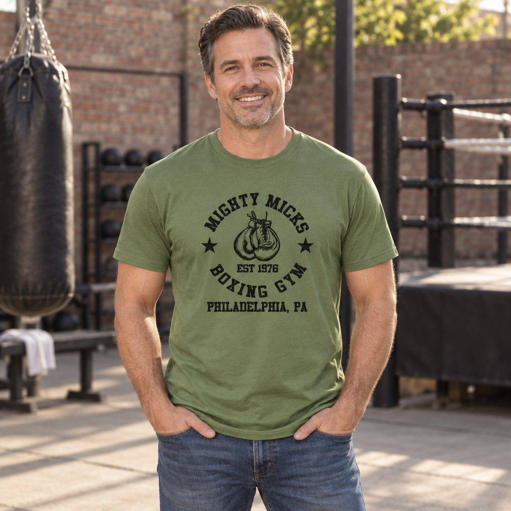Mighty Mick's Boxing Gym — Military Green T-Shirt — lifestyle alt