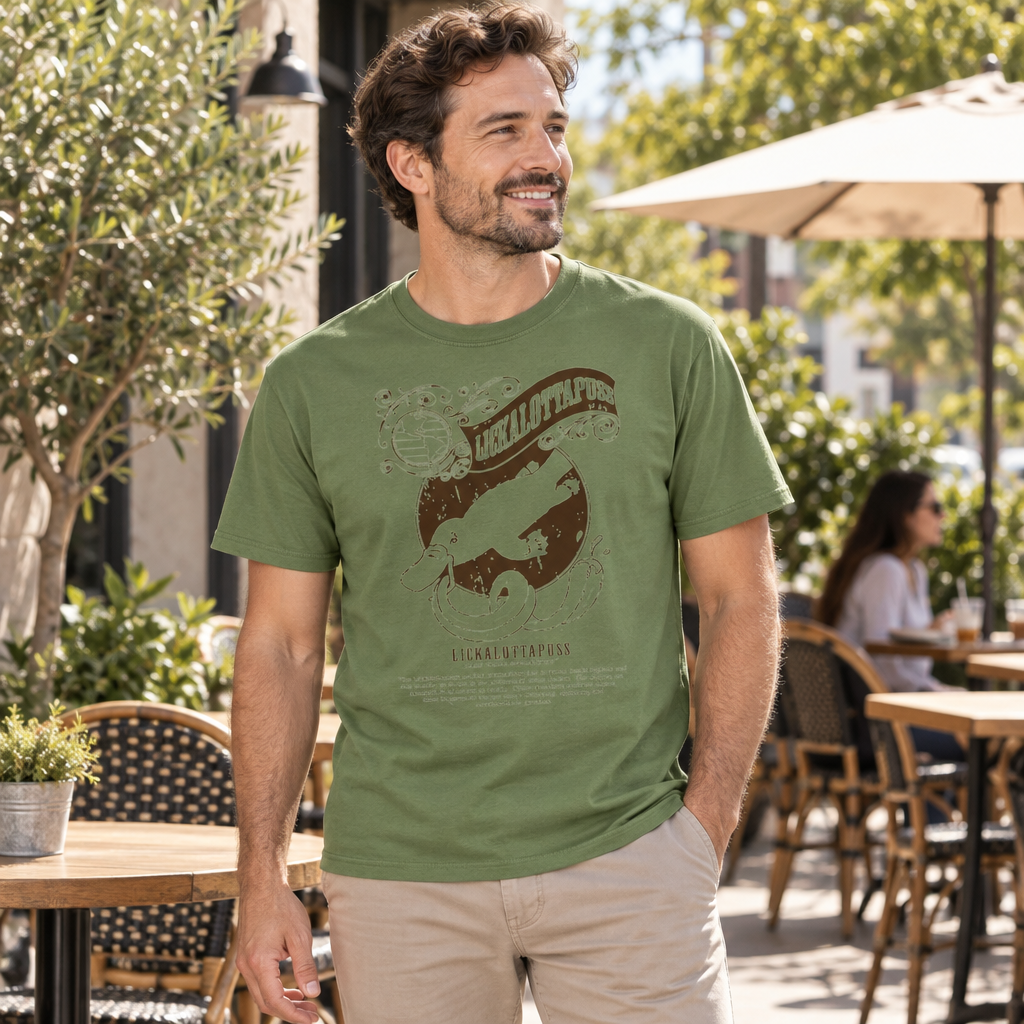 Lickalottapuss — Military Green T-Shirt — lifestyle alt