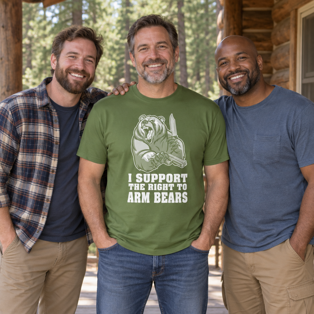 Support the Right to Arm Bears — Military Green T-Shirt — lifestyle group