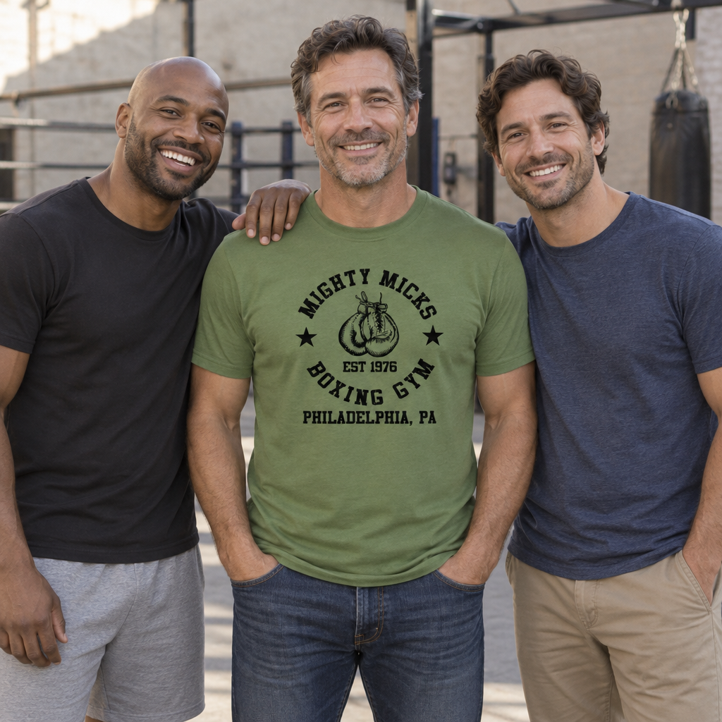Mighty Mick's Boxing Gym — Military Green T-Shirt — lifestyle group