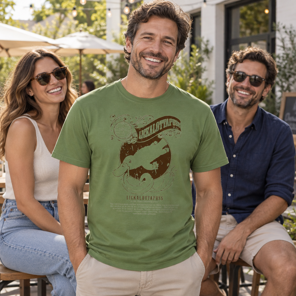 Lickalottapuss — Military Green T-Shirt — lifestyle group